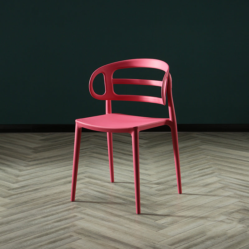 Scandinavian Arm Dining Chairs Plastic Low Back Dining Side Chair for Home