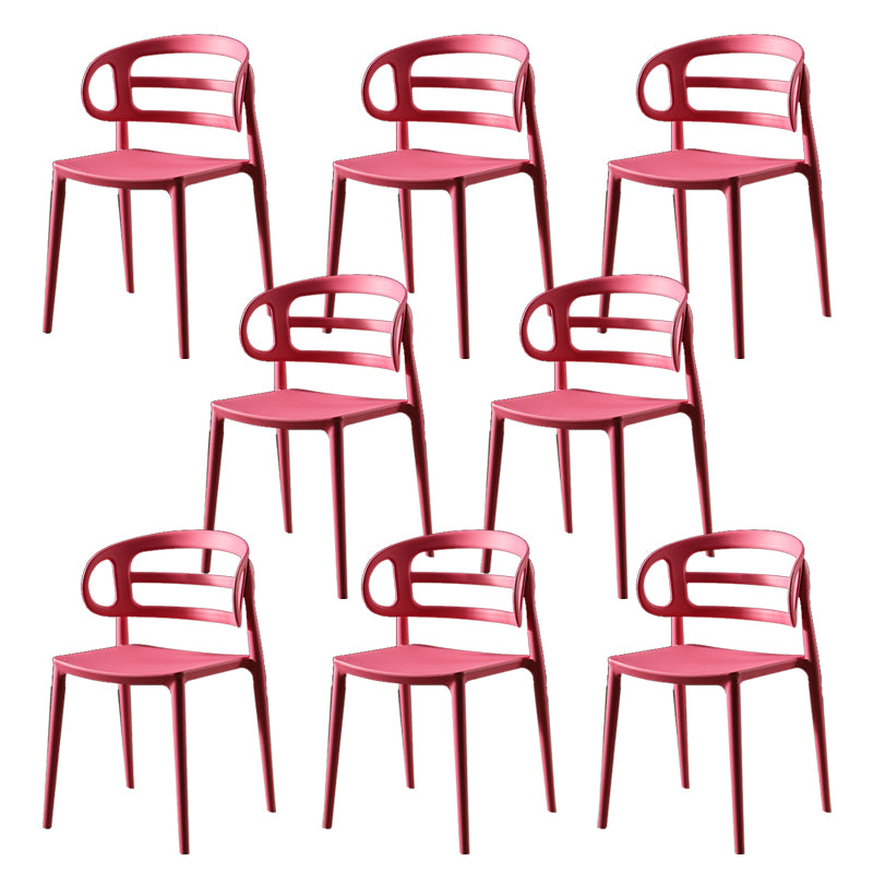 Scandinavian Arm Dining Chairs Plastic Low Back Dining Side Chair for Home