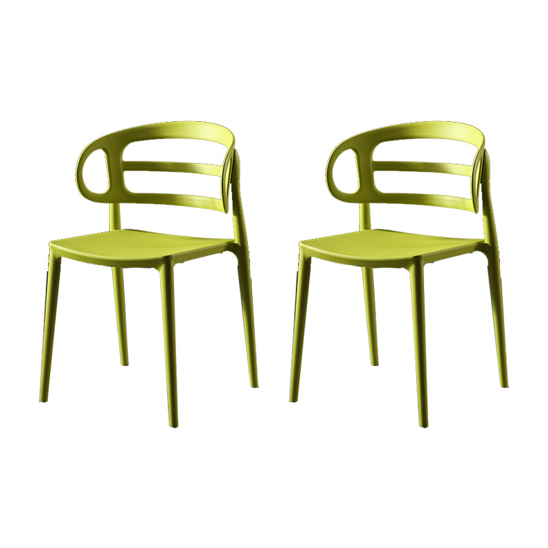 Scandinavian Arm Dining Chairs Plastic Low Back Dining Side Chair for Home