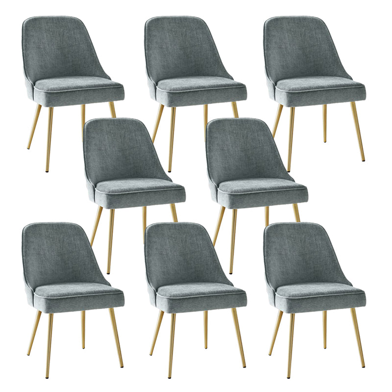 Gold Iron Legs Dining Chairs Glam Upholstered Low Back Side Chair