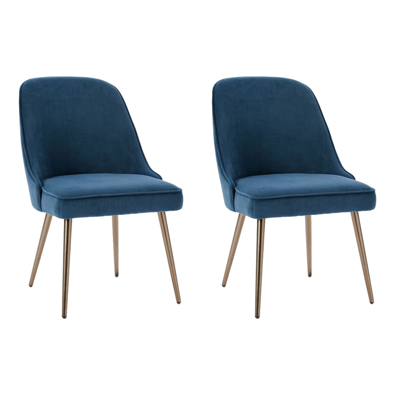 Gold Iron Legs Dining Chairs Glam Upholstered Low Back Side Chair