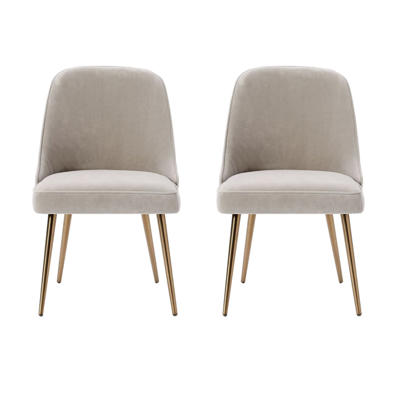 Gold Iron Legs Dining Chairs Glam Upholstered Low Back Side Chair