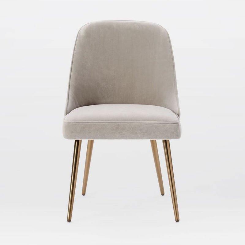 Gold Iron Legs Dining Chairs Glam Upholstered Low Back Side Chair