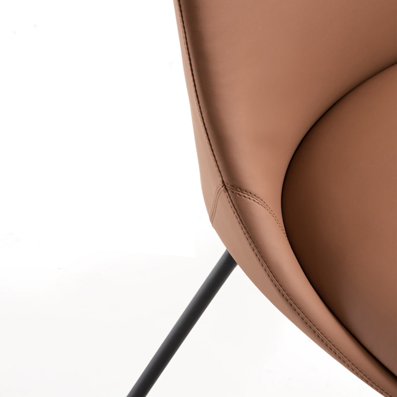 Brown and Beige Dining Chairs Contemporary Armless Dining Side Chair