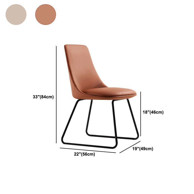 Brown and Beige Dining Chairs Contemporary Armless Dining Side Chair