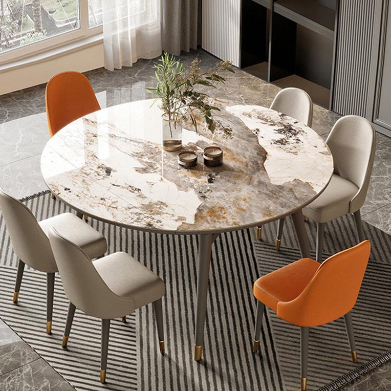 4-foot Solid Wood Table Round Traditional Luxury Extendable Dining Table