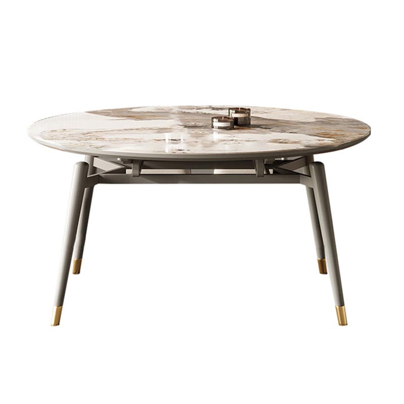 4-foot Solid Wood Table Round Traditional Luxury Extendable Dining Table