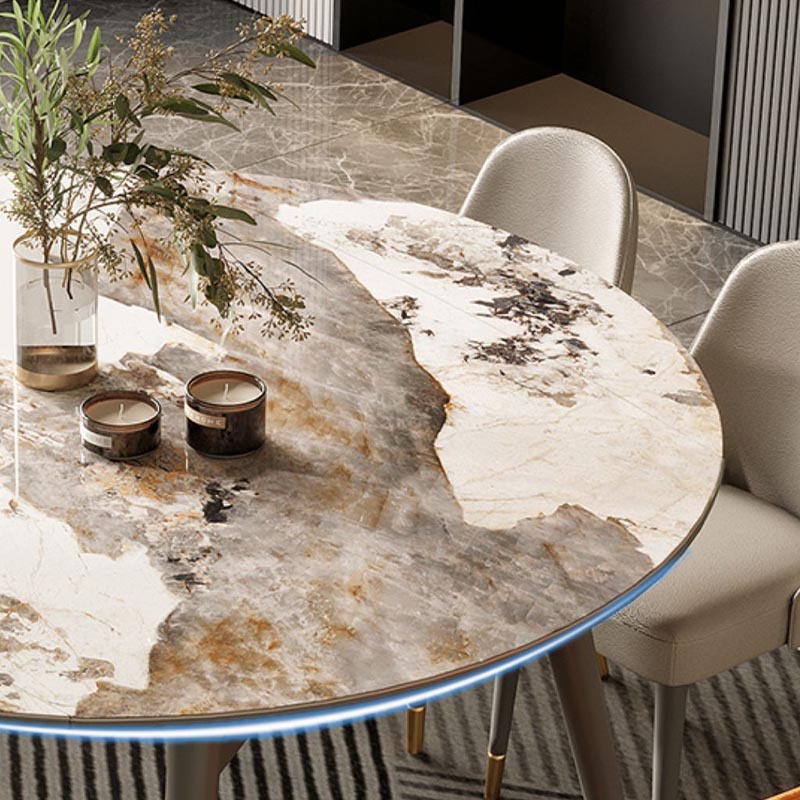 4-foot Solid Wood Table Round Traditional Luxury Extendable Dining Table