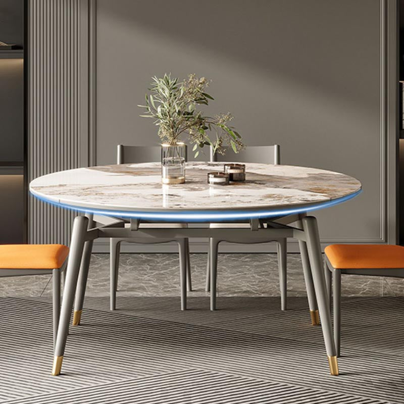 4-foot Solid Wood Table Round Traditional Luxury Extendable Dining Table