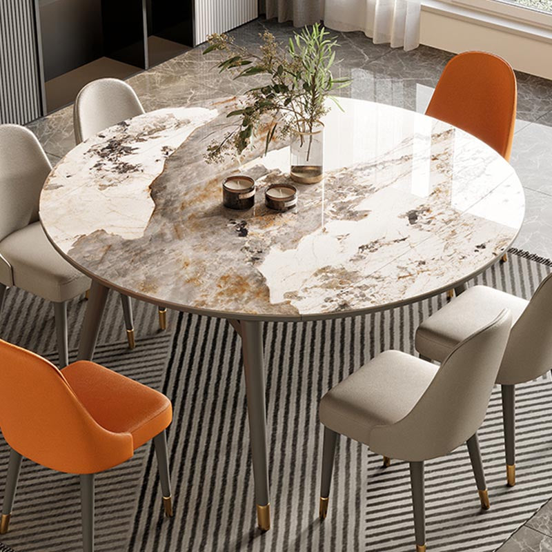 4-foot Solid Wood Table Round Traditional Luxury Extendable Dining Table