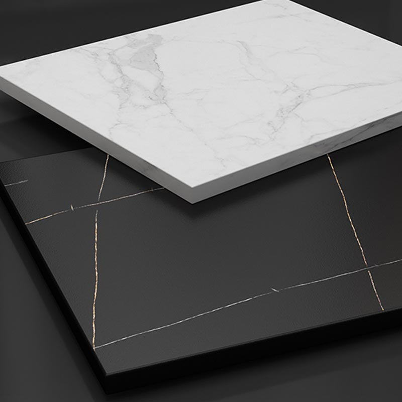 4-foot Metal Table Rectangle Stone Top Traditional Luxury Dining Site Table