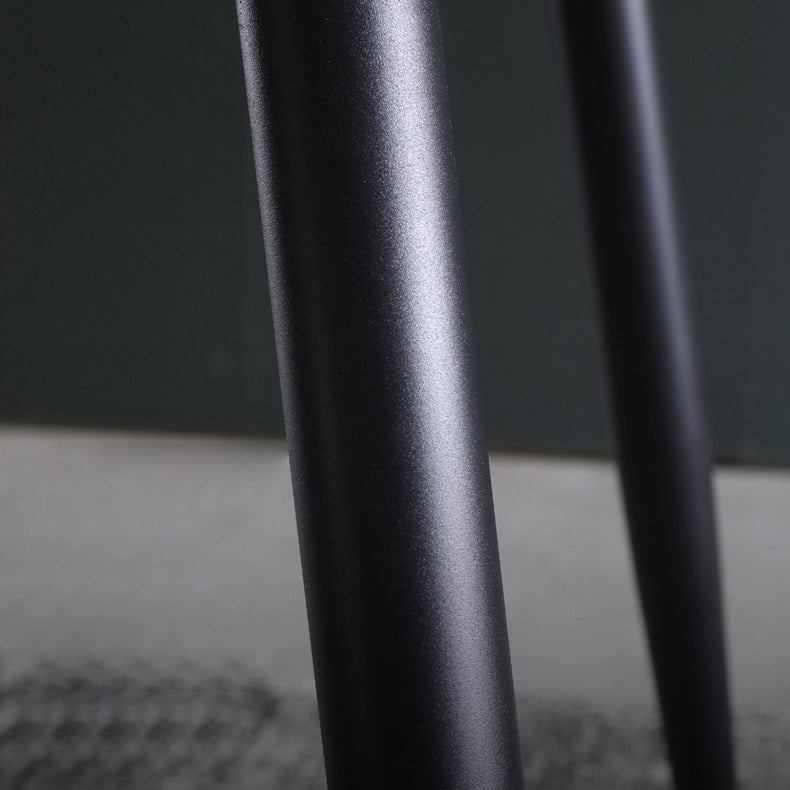 Industrial Dining Table with Black Stone Rectangle Dining Table for Kitchen