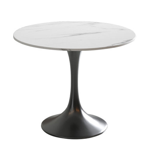 Metal Traditional Luxury Round Table White Sintered Stone Indoor Table for Home