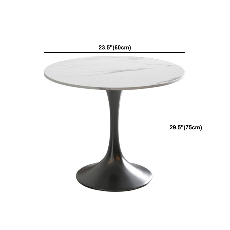 Metal Traditional Luxury Round Table White Sintered Stone Indoor Table for Home