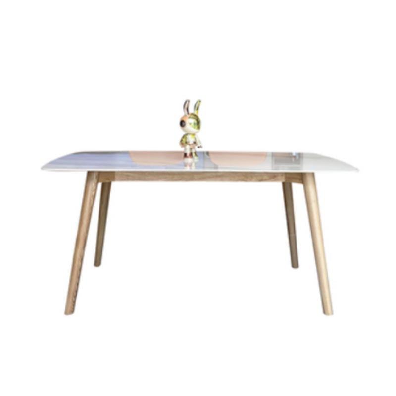 Modern Stone Top Dinner Table Natural Finish Legs Dinner Room Kitchen Table