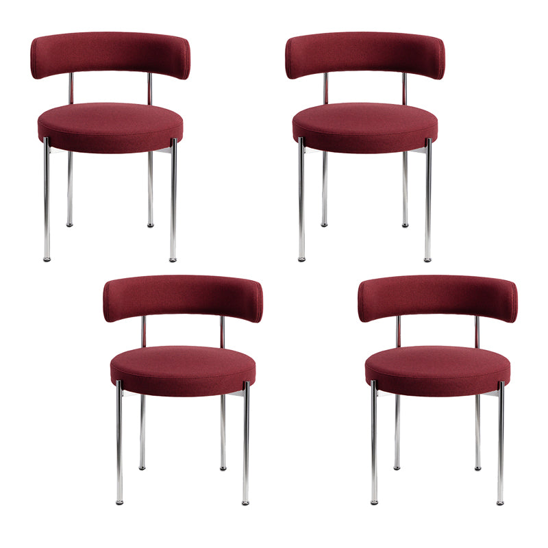 Contemporary Style Dining Chairs Upholstered Open Back Armless Chair for Home