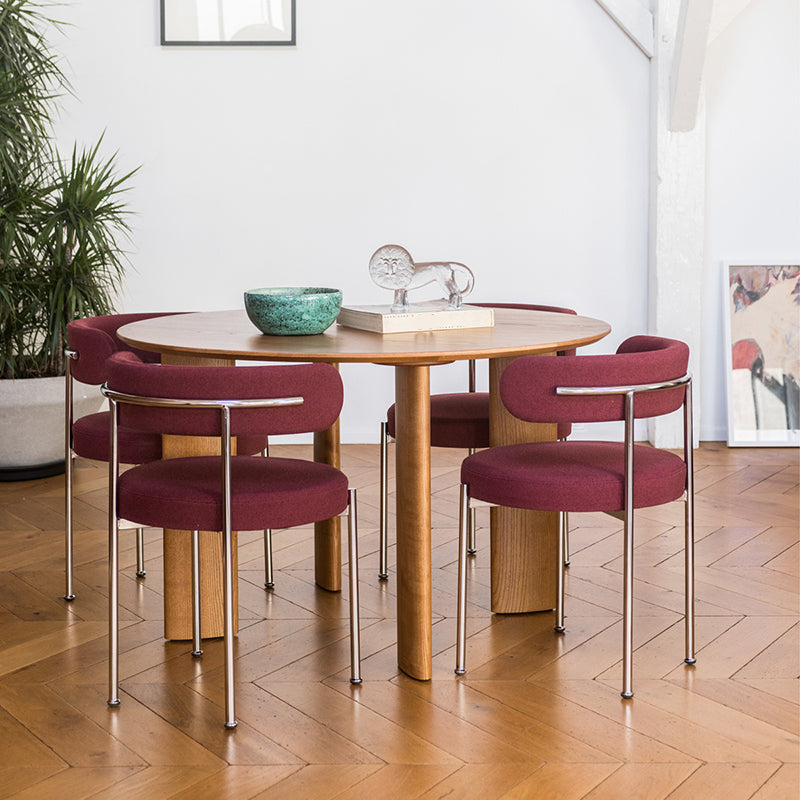 Contemporary Style Dining Chairs Upholstered Open Back Armless Chair for Home