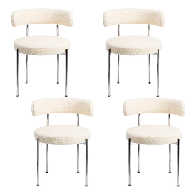 Contemporary Style Dining Chairs Upholstered Open Back Armless Chair for Home