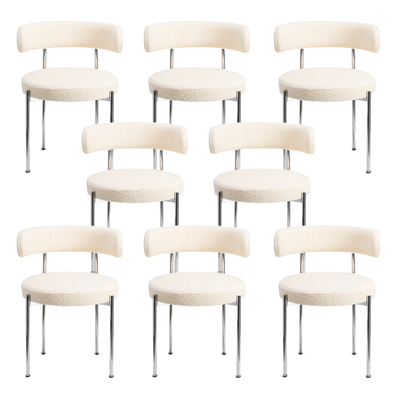 Contemporary Style Dining Chairs Upholstered Open Back Armless Chair for Home
