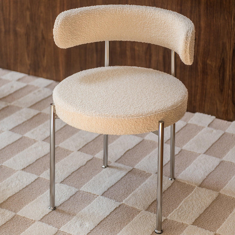 Contemporary Style Dining Chairs Upholstered Open Back Armless Chair for Home