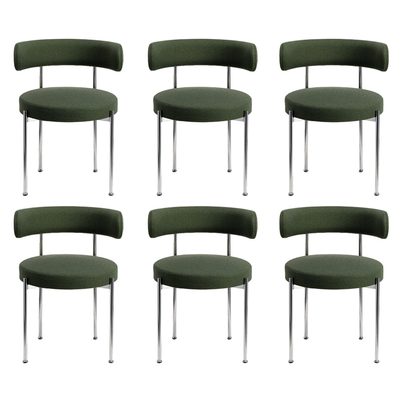 Contemporary Style Dining Chairs Upholstered Open Back Armless Chair for Home