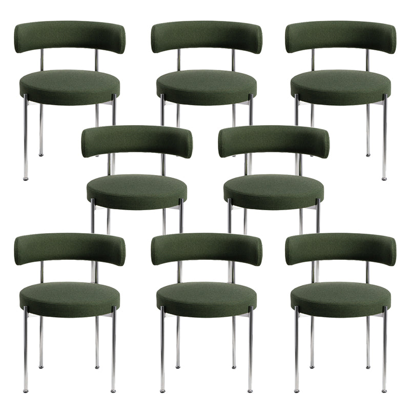 Contemporary Style Dining Chairs Upholstered Open Back Armless Chair for Home
