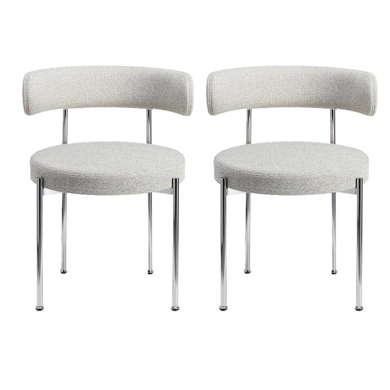 Contemporary Style Dining Chairs Upholstered Open Back Armless Chair for Home