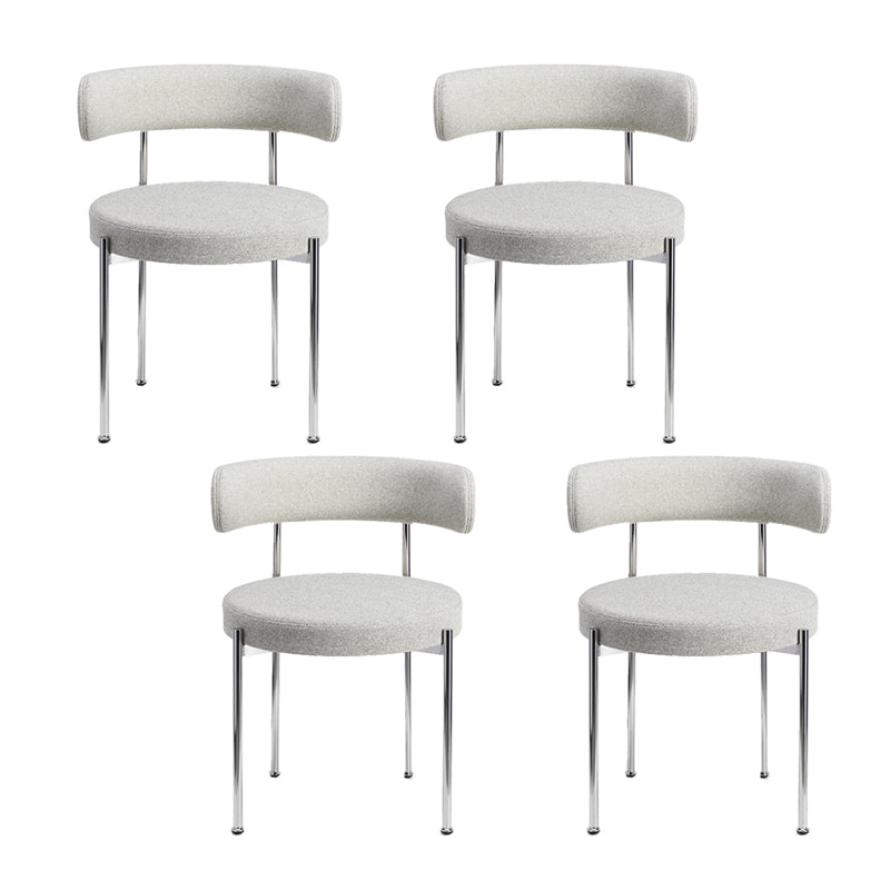 Contemporary Style Dining Chairs Upholstered Open Back Armless Chair for Home