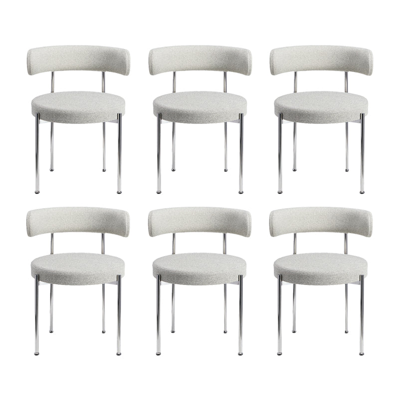 Contemporary Style Dining Chairs Upholstered Open Back Armless Chair for Home