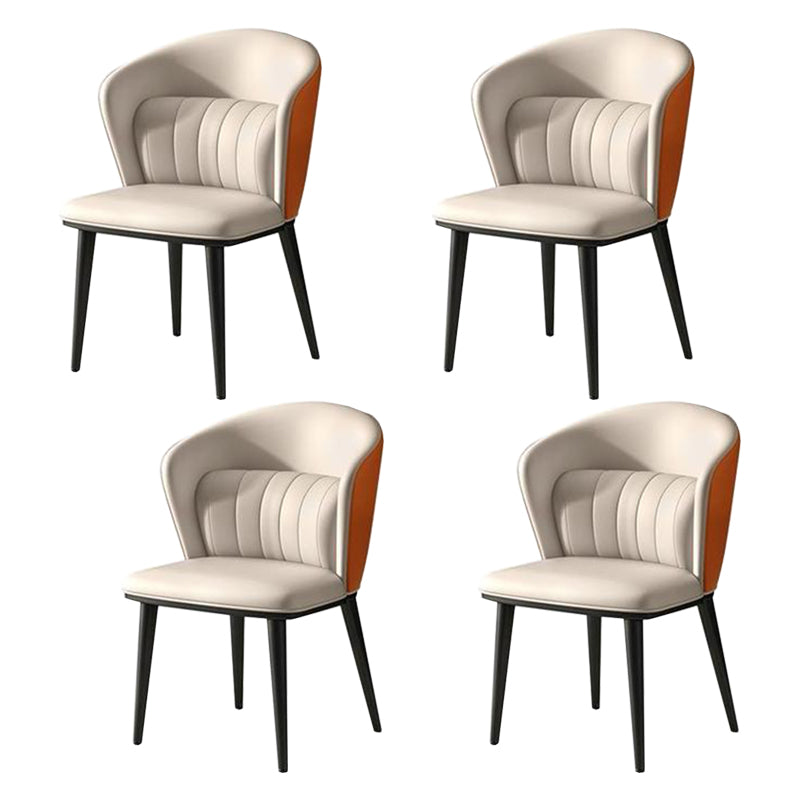 Modern Faux Leather Dining Chairs Wingback Armless Dining Side Chair