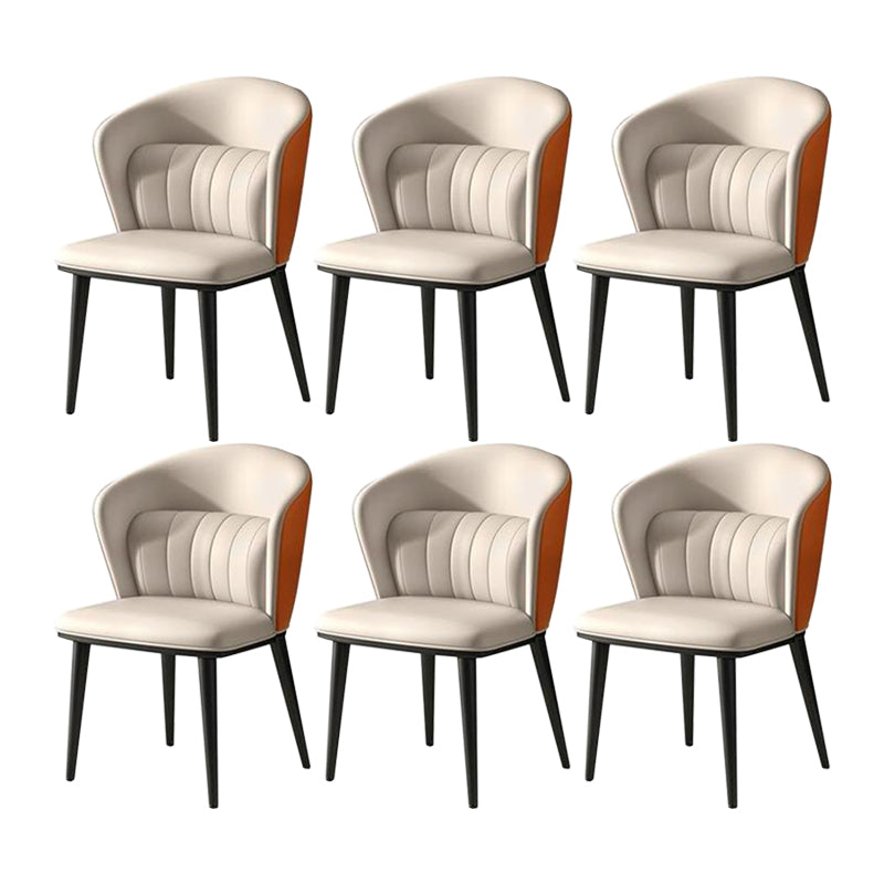 Modern Faux Leather Dining Chairs Wingback Armless Dining Side Chair