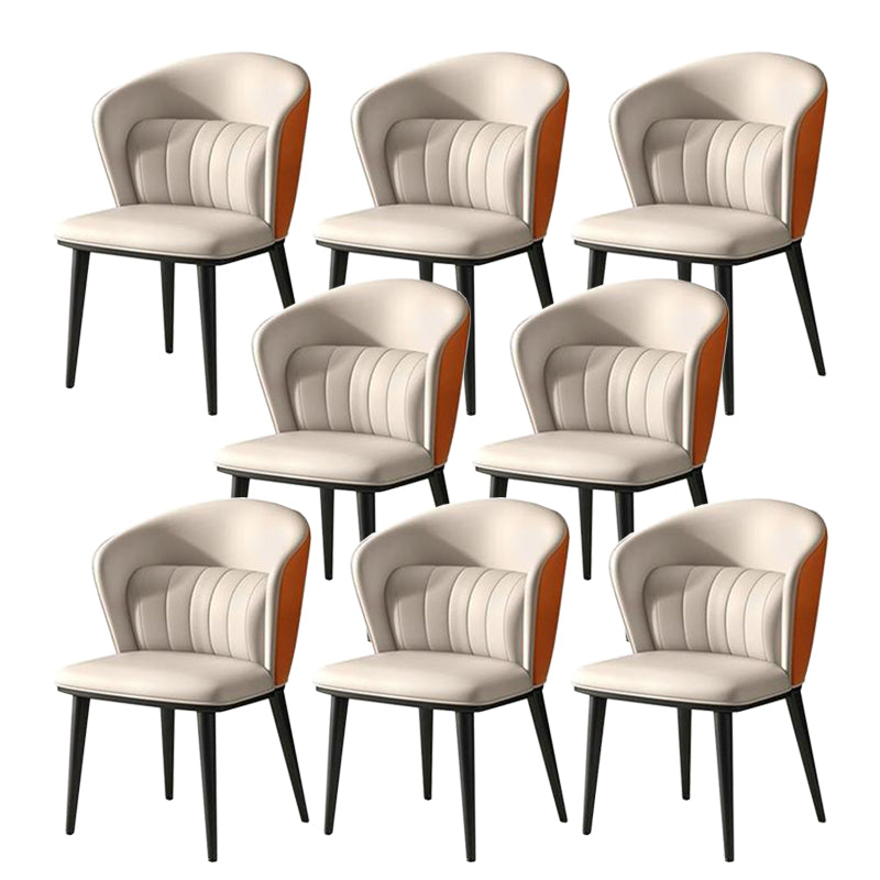 Modern Faux Leather Dining Chairs Wingback Armless Dining Side Chair