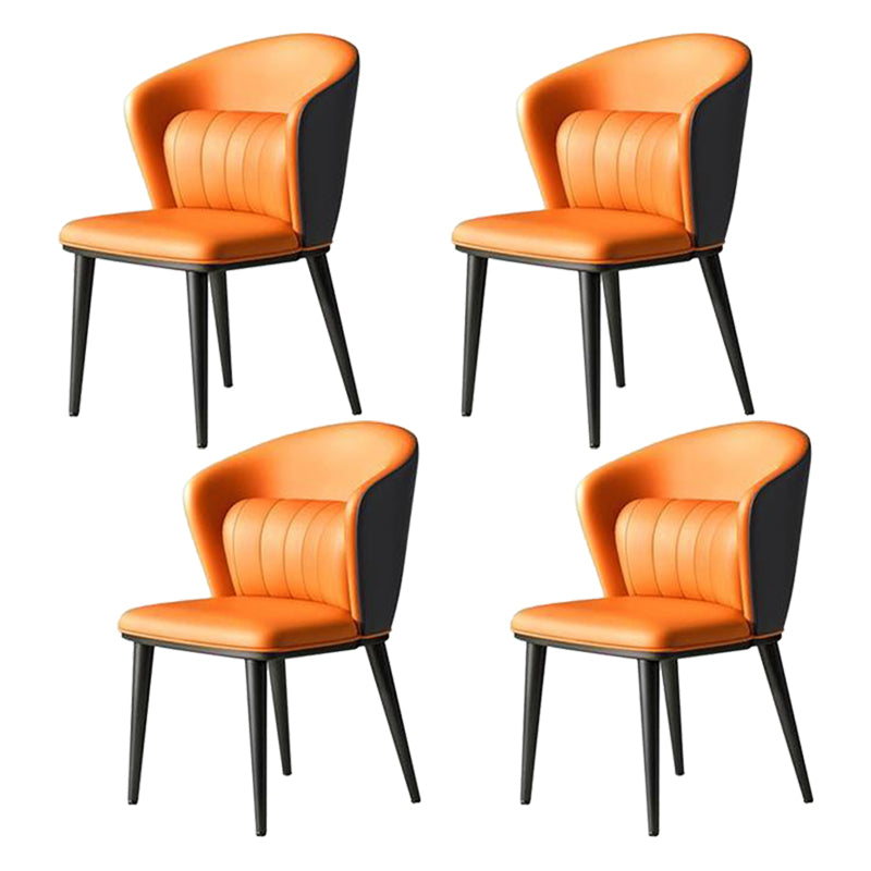 Modern Faux Leather Dining Chairs Wingback Armless Dining Side Chair