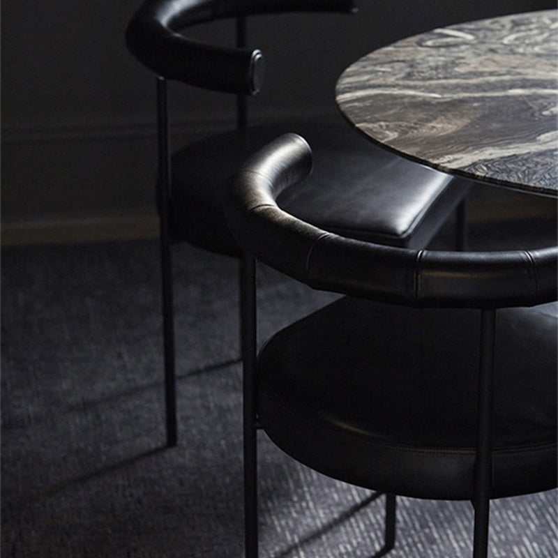 Open Back Dining Side Chair Contemporary Armless Dining Chairs for Home