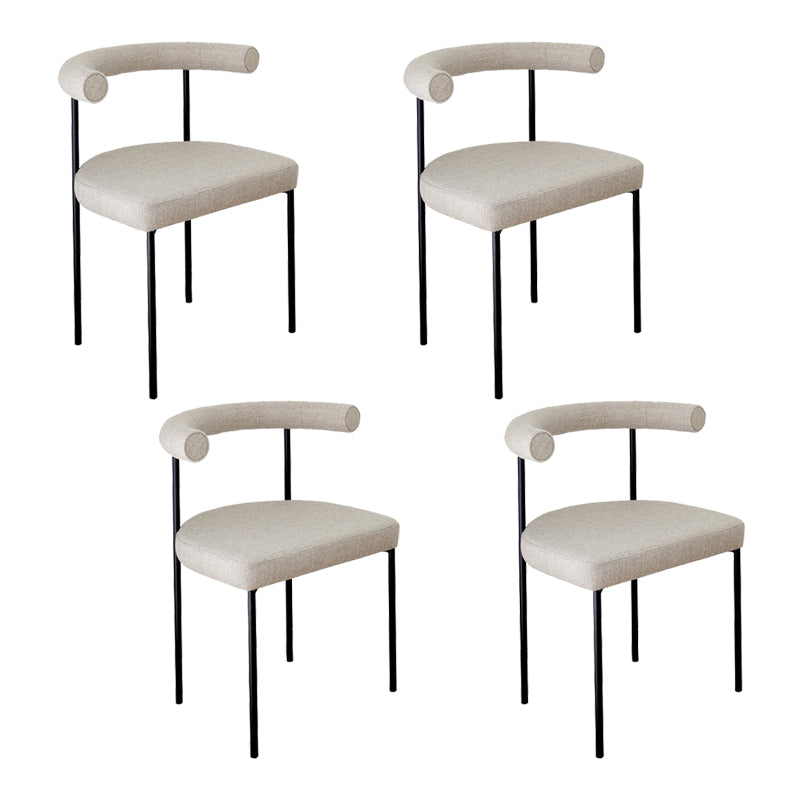Open Back Dining Side Chair Contemporary Armless Dining Chairs for Home