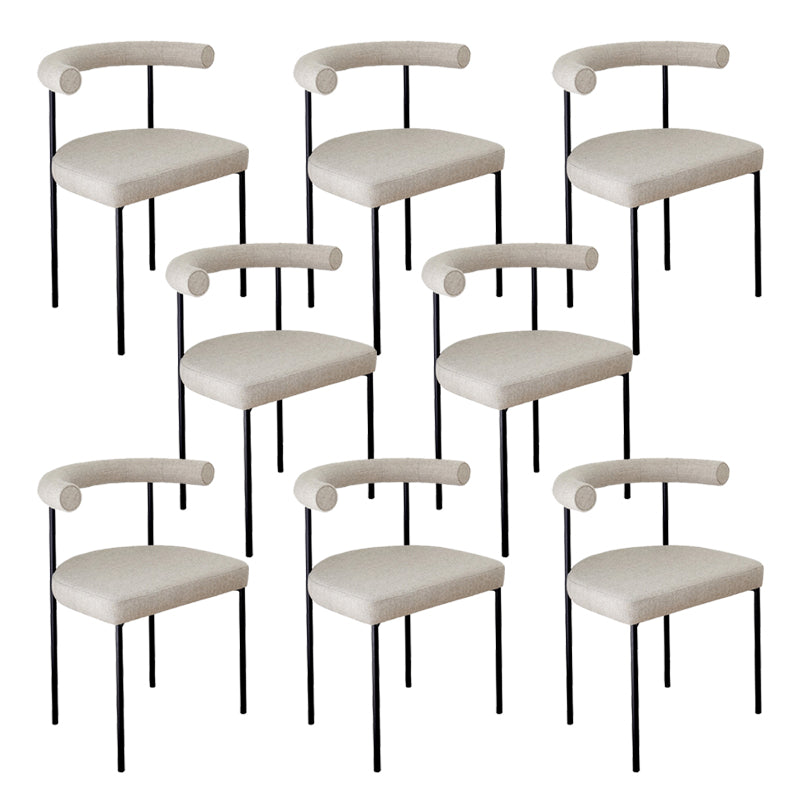 Open Back Dining Side Chair Contemporary Armless Dining Chairs for Home