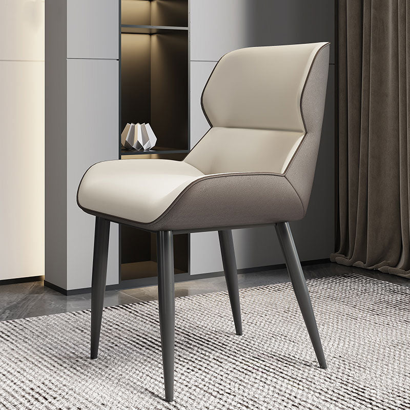 Modern Style Parsons Dining Chair Faux Leather Armless Dining Chair