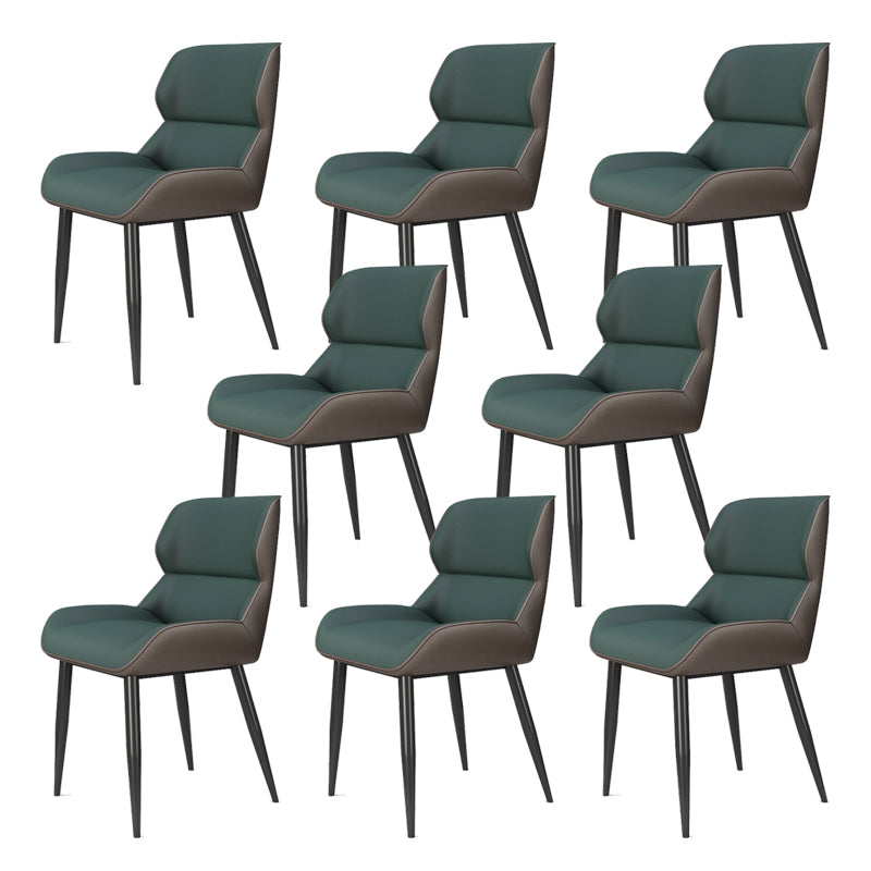 Modern Style Parsons Dining Chair Faux Leather Armless Dining Chair
