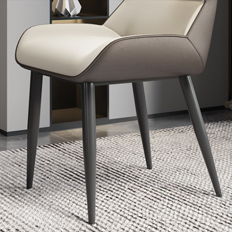 Modern Style Parsons Dining Chair Faux Leather Armless Dining Chair