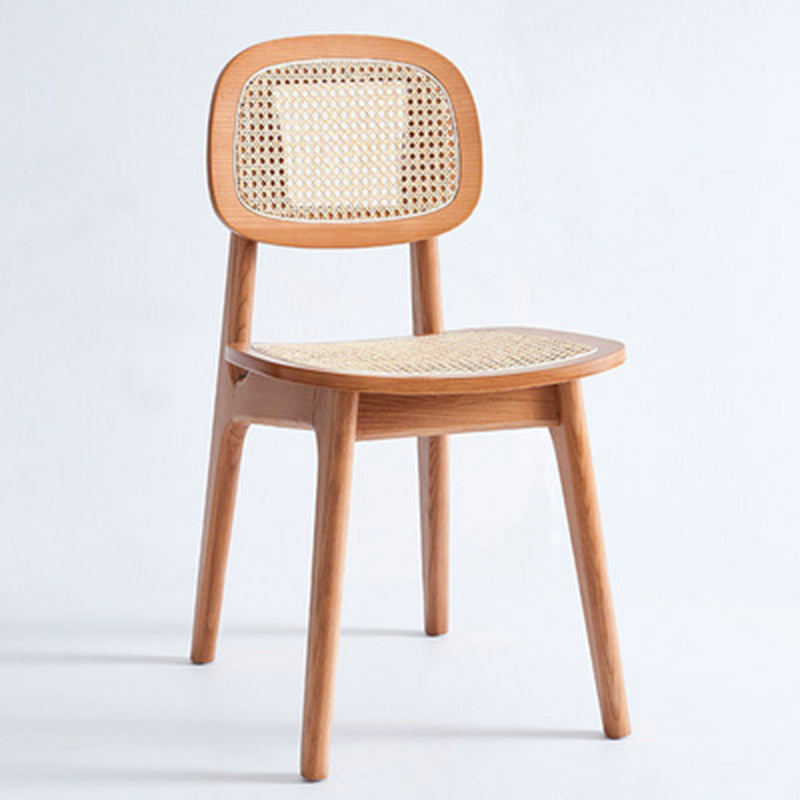 Rubber Wood Dining Chairs Scandinavian Open Back Dining Side Chair