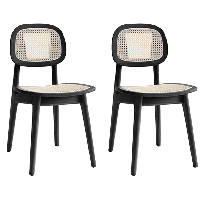 Rubber Wood Dining Chairs Scandinavian Open Back Dining Side Chair