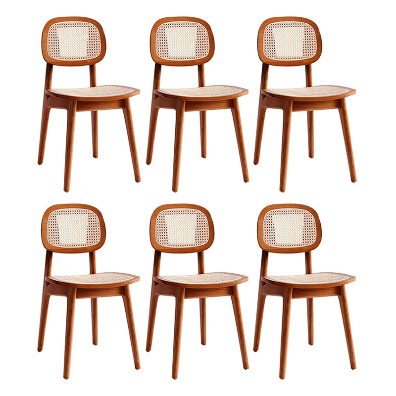 Rubber Wood Dining Chairs Scandinavian Open Back Dining Side Chair
