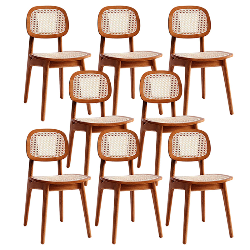 Rubber Wood Dining Chairs Scandinavian Open Back Dining Side Chair