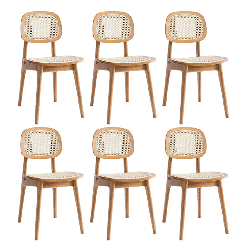 Rubber Wood Dining Chairs Scandinavian Open Back Dining Side Chair