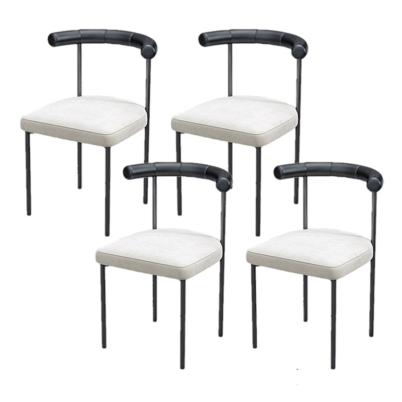 Black Iron Legs Dining Chairs Modern Armless Side Chair for Home
