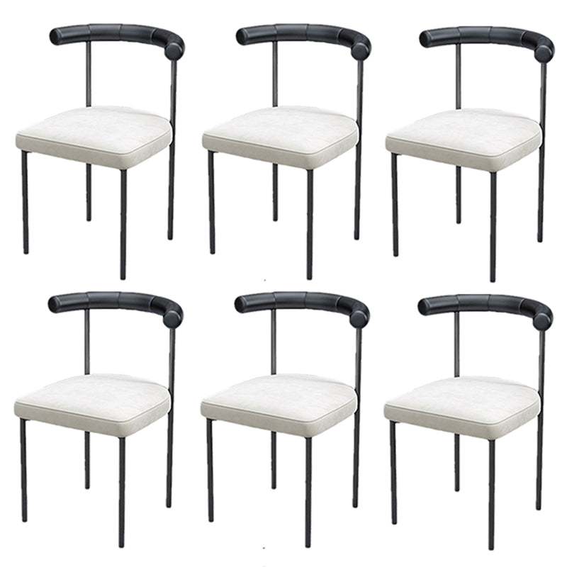 Black Iron Legs Dining Chairs Modern Armless Side Chair for Home