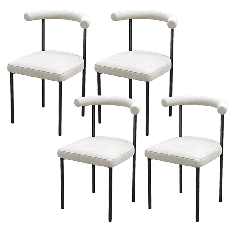 Black Iron Legs Dining Chairs Modern Armless Side Chair for Home