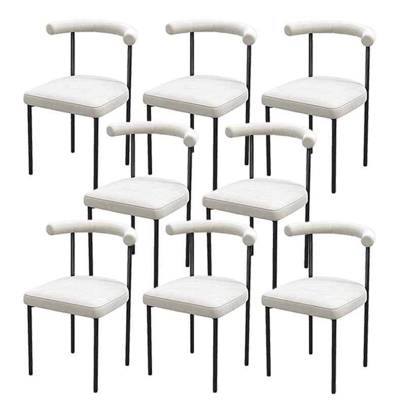 Black Iron Legs Dining Chairs Modern Armless Side Chair for Home