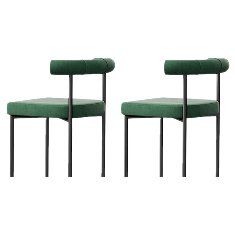 Black Iron Legs Dining Chairs Modern Armless Side Chair for Home