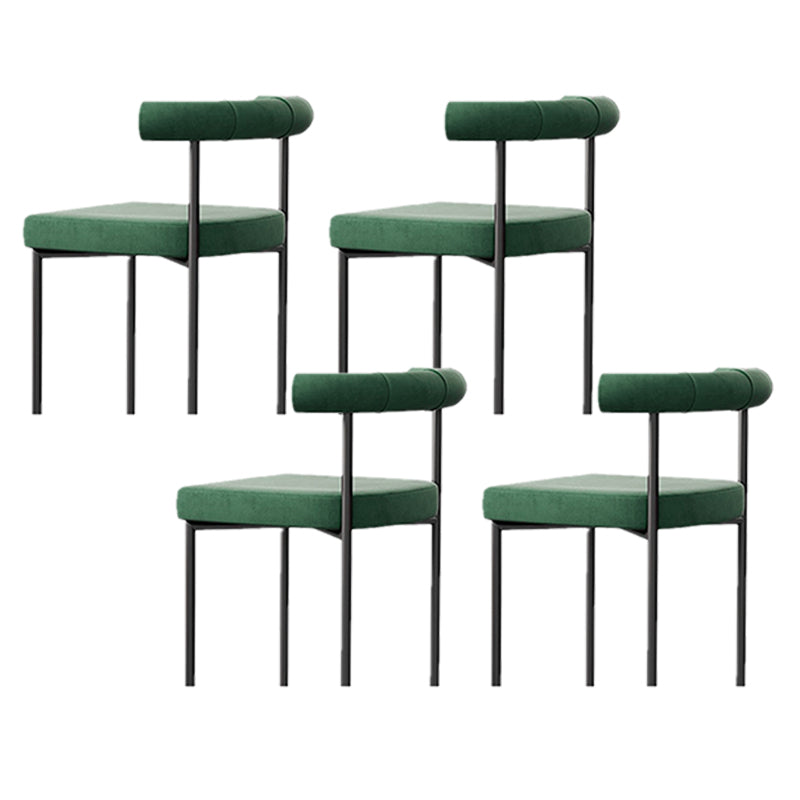 Black Iron Legs Dining Chairs Modern Armless Side Chair for Home